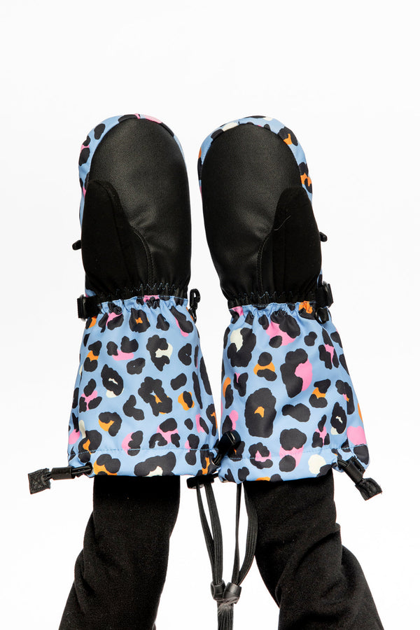 Teknik Winter Mittens Blue Leopard Print - J10XM203_1J027
