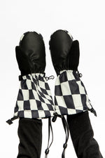 Teknik Winter Mittens White Checkered Print - J10XM203_1J059