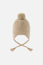 Winter Peruvian Knit Hat With Pompom Taupe - J10XT1_01870