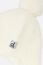 Winter Peruvian Knit Hat With Pompom Off-White - J10XT1_01880