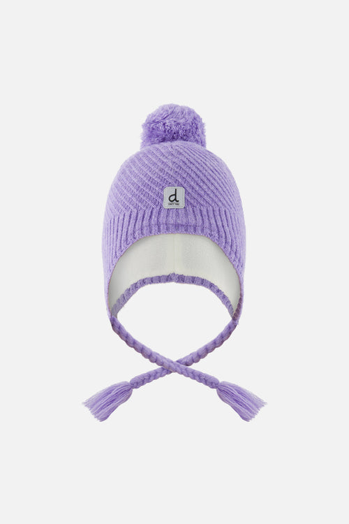 Winter Peruvian Knit Hat With Pompom Violet - J10XT1_05130