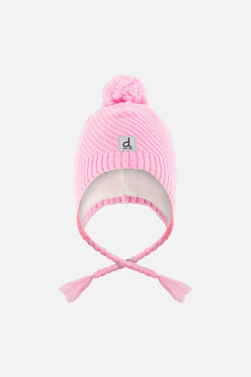 Winter Peruvian Knit Hat With Pompom Pink - J10XT1_06240