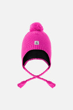 Winter Peruvian Knit Hat With Pompom Bright Pink - J10XT1_06990