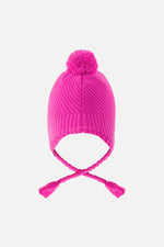 Winter Peruvian Knit Hat With Pompom Bright Pink - J10XT1_06990