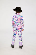 Two Piece Thermal Underwear Purple Floral Print - J10Y600_1J021