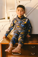 Two Piece Thermal Underwear Grey And Blue Dinosaur Print - J10Y600_1J057