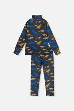 Two Piece Thermal Underwear Grey And Blue Dinosaur Print - J10Y600_1J057