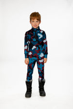 Two Piece Thermal Underwear Blue And Red Camouflage Print - J10Y600_1J060