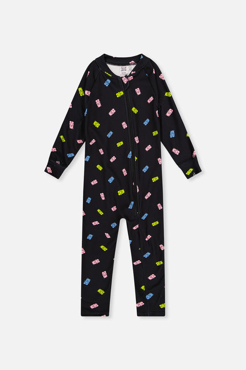 Baby One Piece Thermal Underwear Black Printed Gummy Bears - J10Y700B_1J033