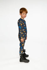 Baby One Piece Thermal Underwear Grey And Blue Dinosaur Print - J10Y700B_1J057