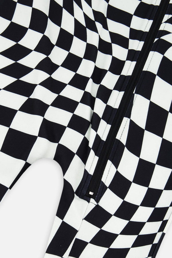 Baby One Piece Thermal Underwear White Checkered Print - J10Y700B_1J059