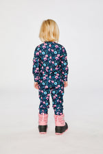 One Piece Thermal Underwear Blue Floral Print - J10Y700_1J023