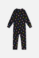 One Piece Thermal Underwear Black Printed Gummy Bears - J10Y700_1J033