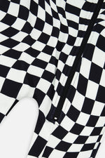 One Piece Thermal Underwear White Checkered Print - J10Y700_1J059
