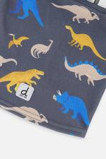Brushed Jersey Balaclava Grey And Blue Dinosaur Print - J10YBAL_1J057