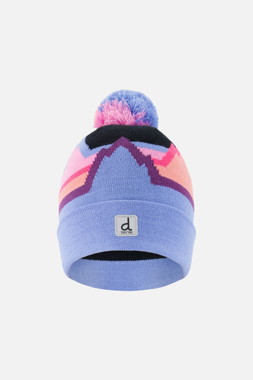 Winter Knit Hat With Pompom Black Printed Mountains - J10Z02_1J063
