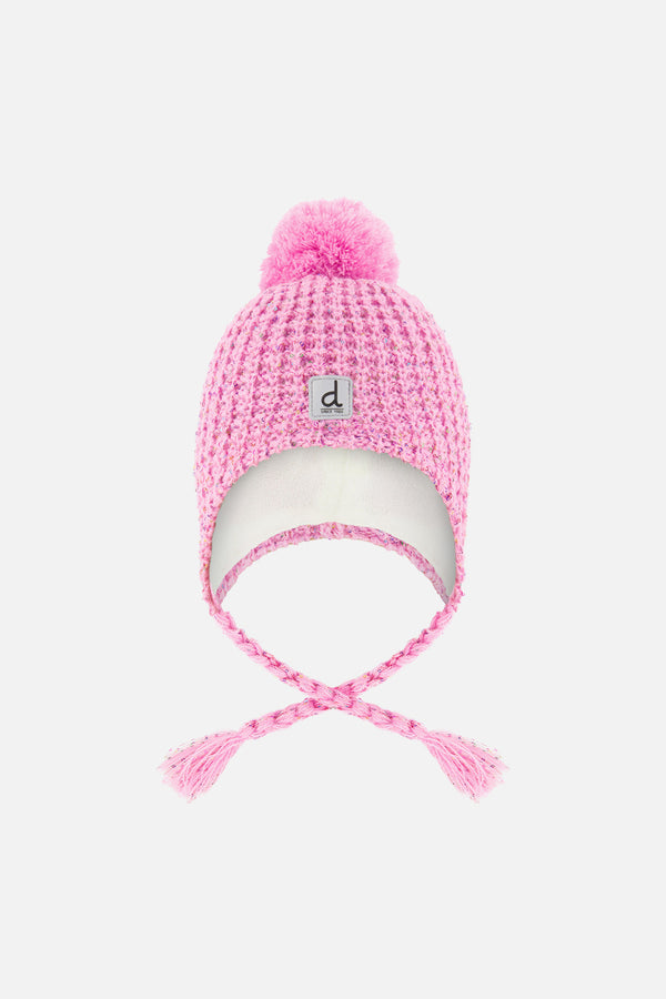 Baby Winter Peruvian Knit Hat With Pompom Pink - J10Z14B_06240