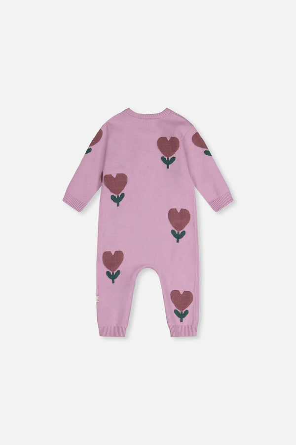 Knitted Intarsia Romper Lilac - J20AT40_05840