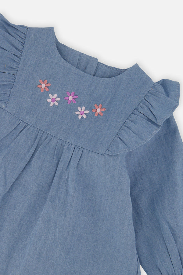 Chambray Dress Light Blue Denim - J20B85_01250