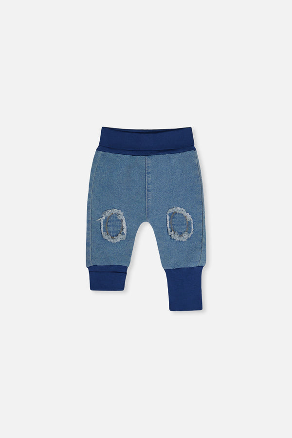 French Terry Denim Evolutive Pants Light Blue Denim - J20C21_01250