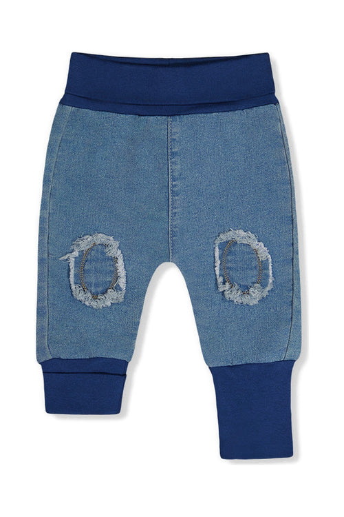 French Terry Denim Evolutive Pants Light Blue Denim - J20C21_01250