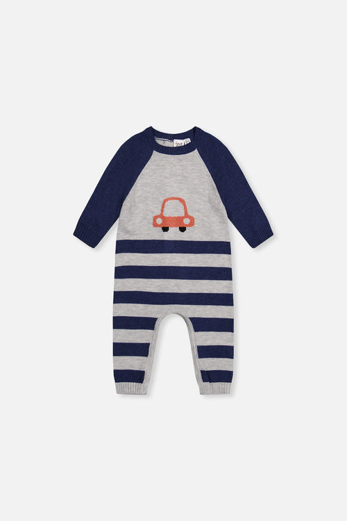 Knitted Intarsia Romper Blue And Orange - J20CT41_04570