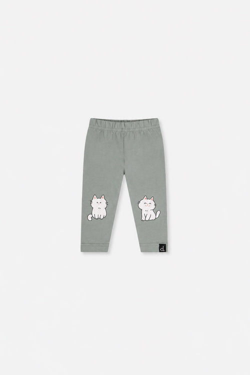 Legging vert sauge en coton biologique pour bébé