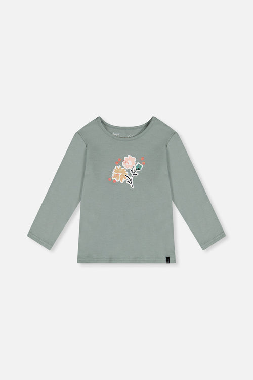 Organic Cotton Long Sleeve T-Shirt Sage Green