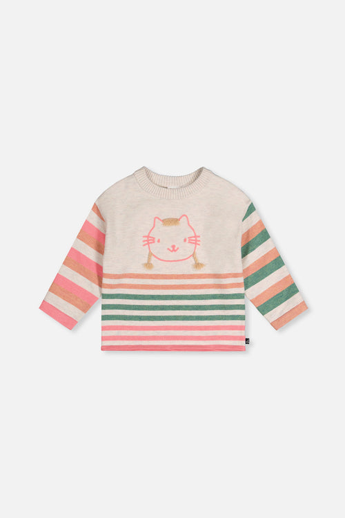 Knitted Stripe Sweater Off-White