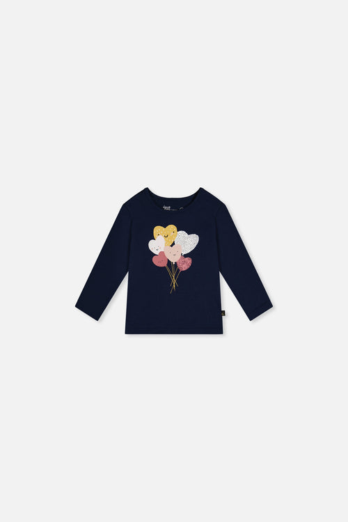 T-shirt bleu royal et rose en coton biologique pour bébé