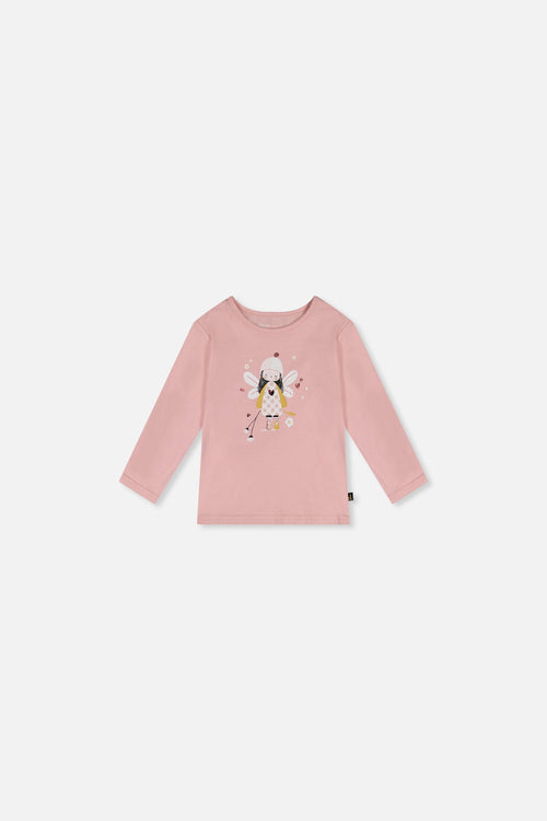 T-shirt vieux rose pâle en coton biologique pour bébé