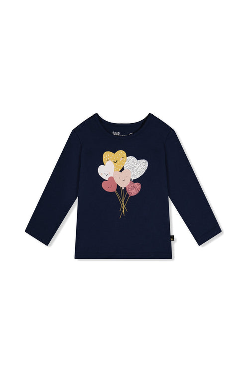 T-shirt bleu royal et rose en coton biologique