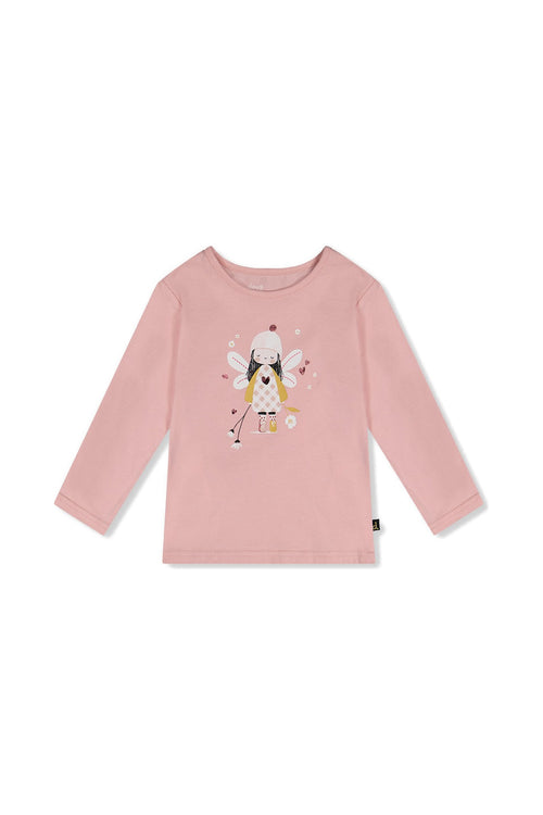 T-shirt vieux rose pâle en coton biologique