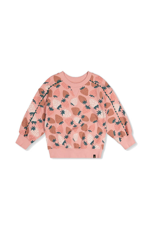Sweatshirt Pink Strawberry Print - J20G30_2J257
