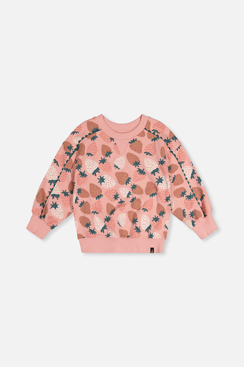 Sweatshirt Pink Strawberry Print - J20G30_2J257