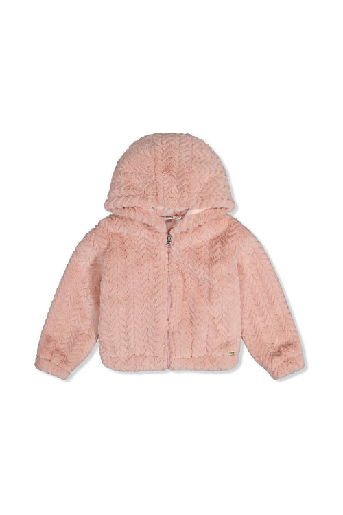 Faux Fur Hooded Cardigan Pink - J20G50_06500