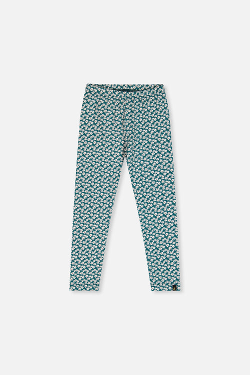 Organic Cotton Leggings Green Daisy Print - J20G60_2J258