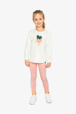 Long Sleeve Organic Cotton Strawberry T-Shirt Off White - J20G70_01010
