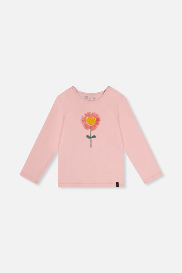 Long Sleeve Organic Cotton T-Shirt Pale Dusty Pink - J20G70_06220