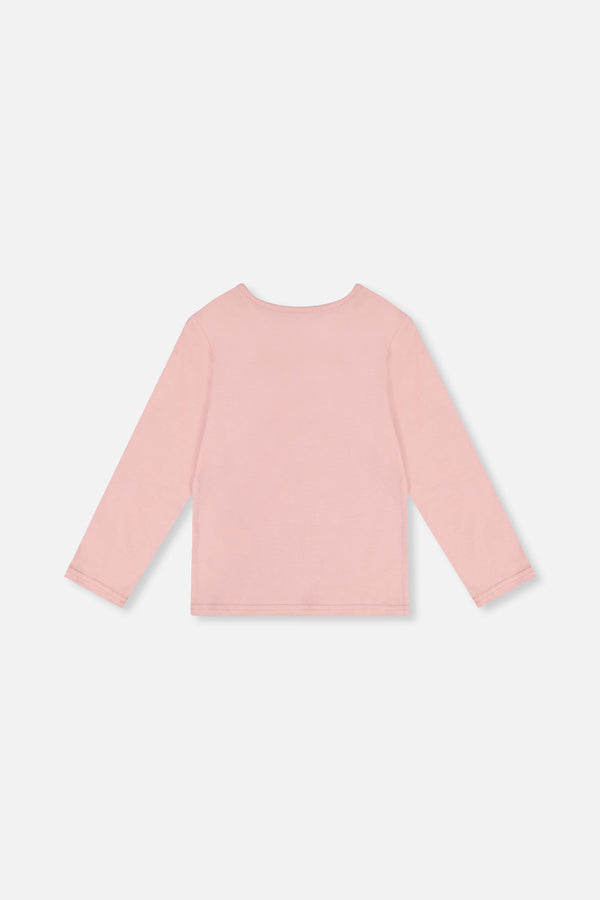 Long Sleeve Organic Cotton T-Shirt Pale Dusty Pink - J20G70_06220