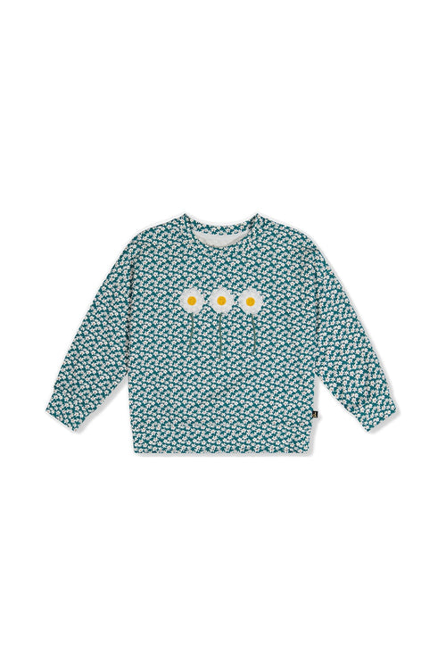 Printed Jersey Long Sleeve T-Shirt Green Floral Print - J20G71_2J258