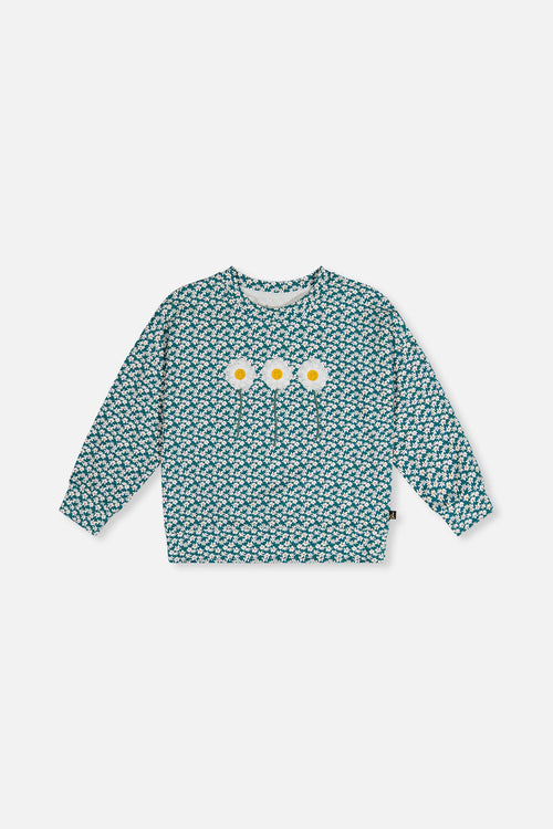 Printed Jersey Long Sleeve T-Shirt Green Floral Print - J20G71_2J258