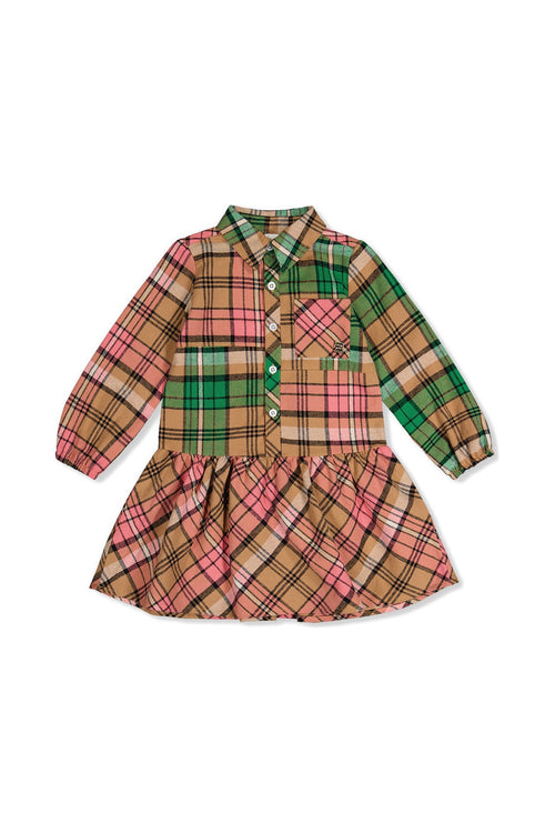 Shirt Plaid Dress Pink And Green - J20G88_2J275