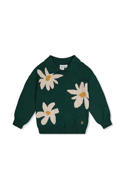 Knitted Sweater Jasper Printed Green - J20GT72_03013