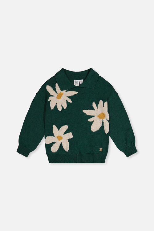 Knitted Sweater Jasper Printed Green - J20GT72_03013