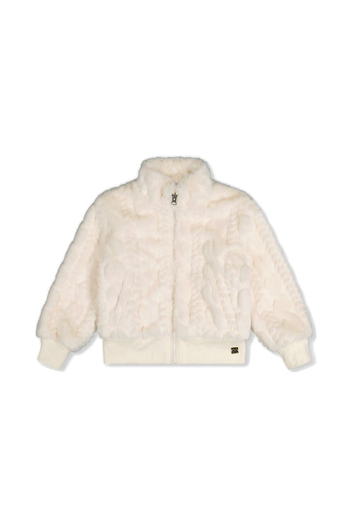 Faux Fur Jacquard Jacket Beige - J20H50_01010