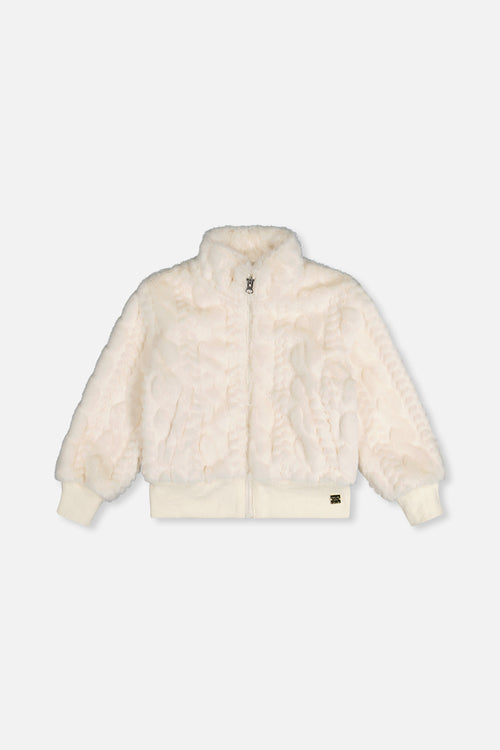 Faux Fur Jacquard Jacket Beige - J20H50_01010