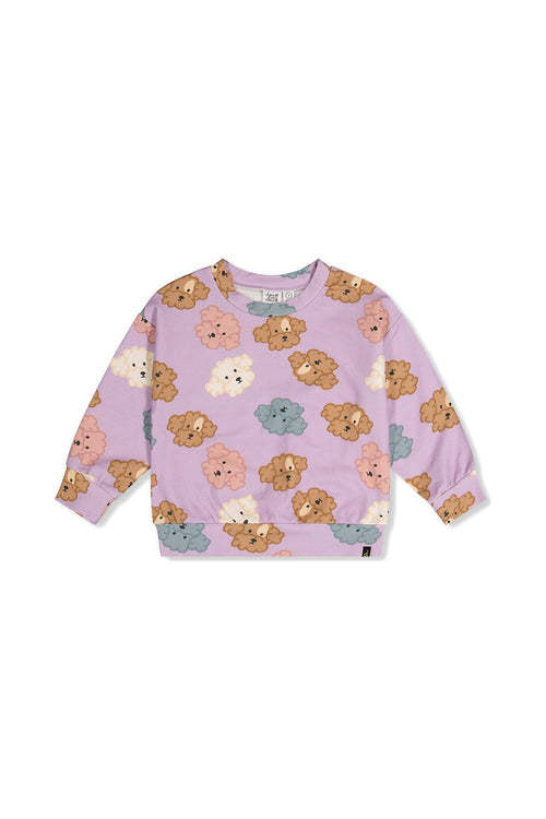 Printed Sweatshirt Purple Poodle Print - J20I31_2J284