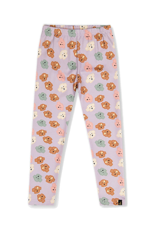 Organic Cotton Leggings Purple Poodle Print - J20I60_2J283