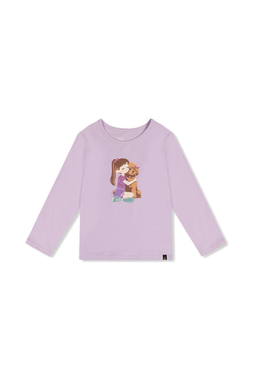 Long Sleeve Organic Cotton T-Shirt Lavender - J20I70_05180